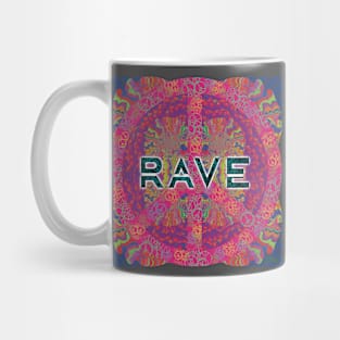 Psychedelic Rave Flyer with Peace Symbol Mug